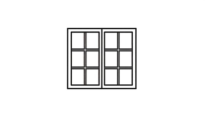 Simple black line drawing of a window