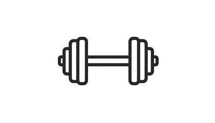 Simple black line dumbbell