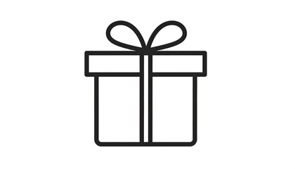 Simple black line gift box