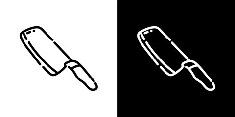 butcher knife kitchen utensils icon vector