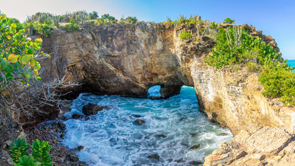 Trou de David (David's hole), local attraction on the French side of the Caribbean island of Saint Martin (Sint Maarten), French West Indies