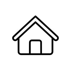 Simple outline of a house with a pointed roof and a rectangular door in a minimalist style drawing