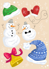 snowmen New Year pack