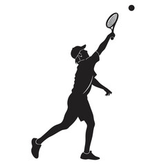 Tennis player tossing ball silhouette
