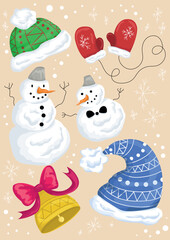 snowmen New Year pack