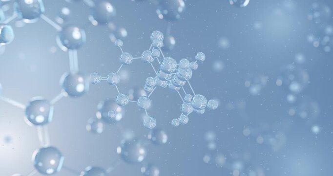 Amobarbital rotating 3D model of barbiturate sedative, seamless looped video
