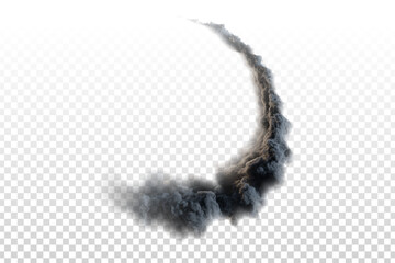 Vector aircraft trail isolated on transparent background.