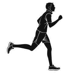 Runner warming up silhouette