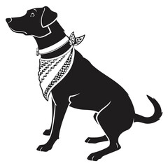Dog wearing bandana silhouette