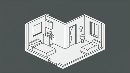Illustration Of A Floor Plan Of A House Vector Design Template