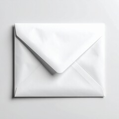 Clean White Envelope on a Light Grey Background Ideal for Correspondence, Letters, and Invitations