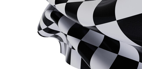 Black and white checkered flag, waving, victory, race, finish line, success, competition, sport.