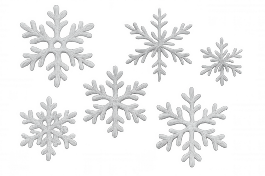 White knitted snowflakes representing winter, christmas, celebration, frost, icy season, and new year on transparent background - Powered by Adobe