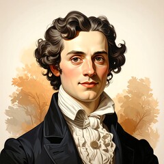 Portrait of a man in period clothing