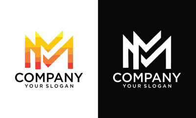 Creative m letter vector logo. nm letter vector logo