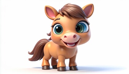 Fototapeta premium Cute cartoon horse