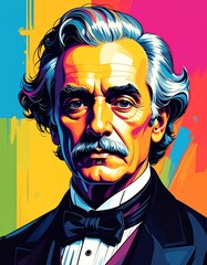 Portrait of a man with colorful background