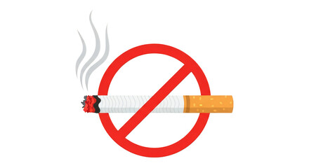Cigarette extinguished no smoking icon