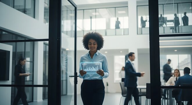 Diverse Business Team Collaborating in Modern Office