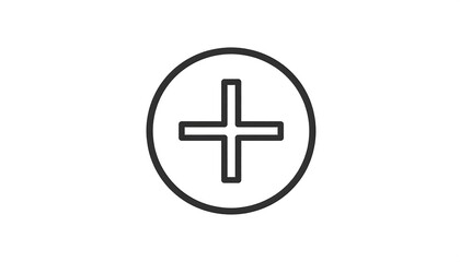 Obraz premium Simple plus sign in circle