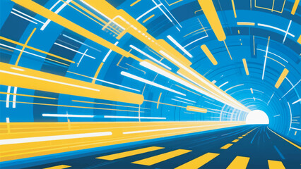 Illustration Of Fast Moving Lines Of Light In The Time Dimension Vector Design Template © BedRoses