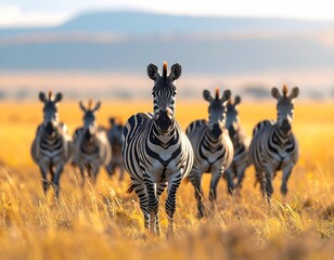 Zebras in grassland