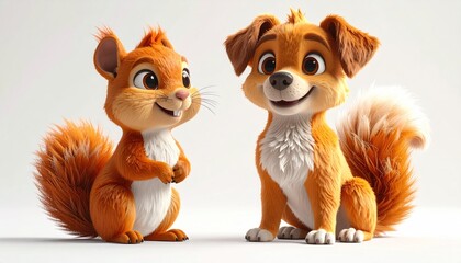 Animated squirrel and dog friends