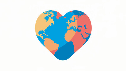 Love Shaped Globe Illustration Vector Design Template