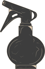 Dark Gray Round Spray Bottle with Detailed Textured Design.