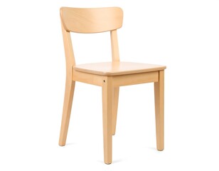 Light beige wooden chair isolated on white