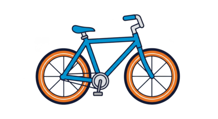 Illustrated bicycle stands out vibrantly