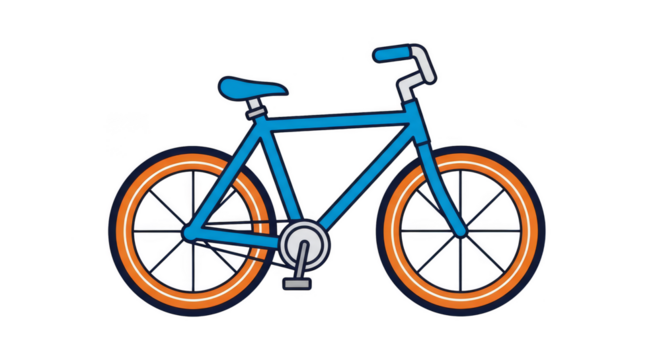 Illustrated bicycle stands out vibrantly