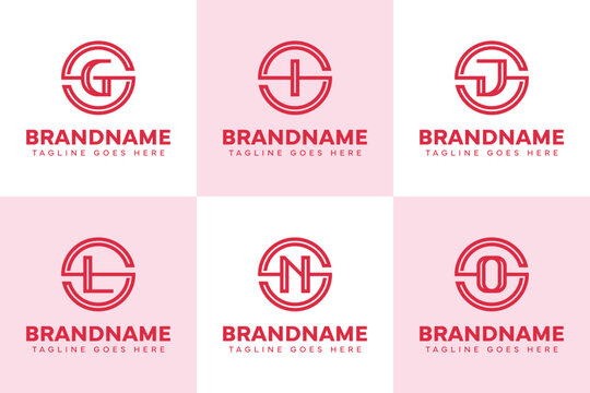 Letters SG SI SJ SL SN SO Logo Monogram Set, for GS IS JS LS NS OS initials