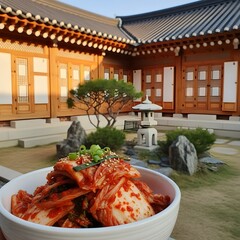 Korean Spicy Kimchi: Freshly Fermented at outdoor