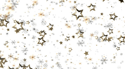 Elegant festive background with gold stars and snowflakes. Perfect for winter holidays, Christmas, New Year.