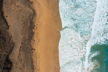Aerial View of Cofete Beach with Roque del Moro, Fuerteventura