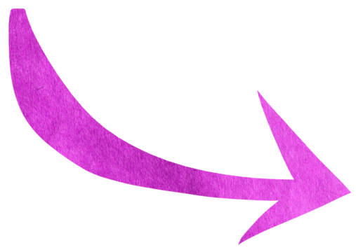 Pink paper arrow sign on transparent background PNG