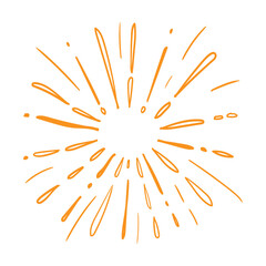yellow hand drawn doodle starburst, sunburst, firework, explosion water explosion