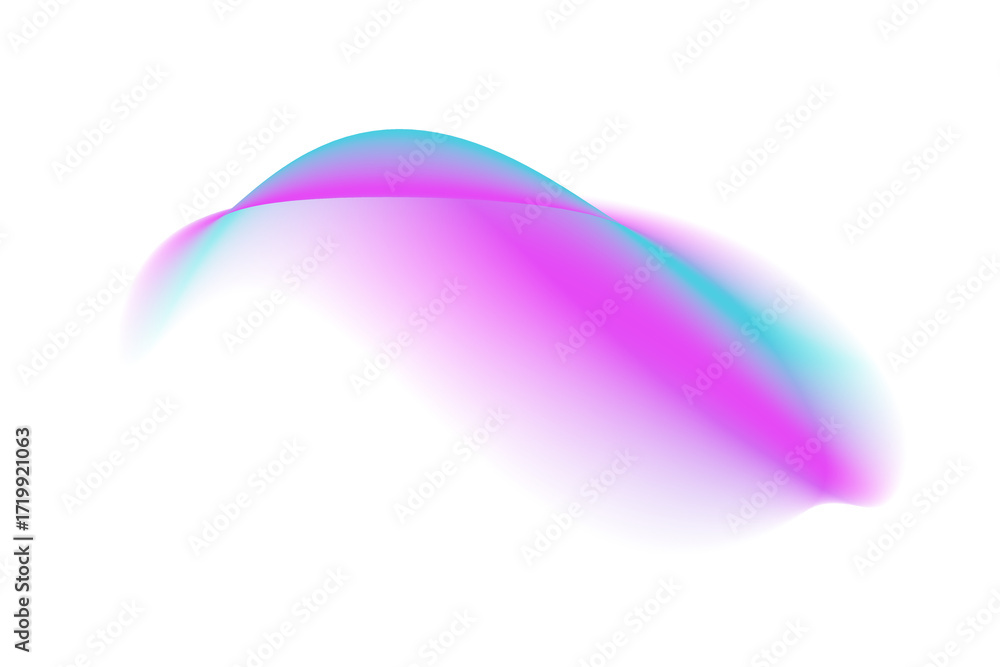 Poster abstract pink and blue light beam wave with glowing motion blur effect isolated on transparent backg