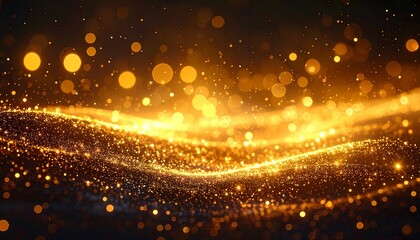 Fototapeta premium A mesmerizing display of warm golden bokeh lights against a dark background