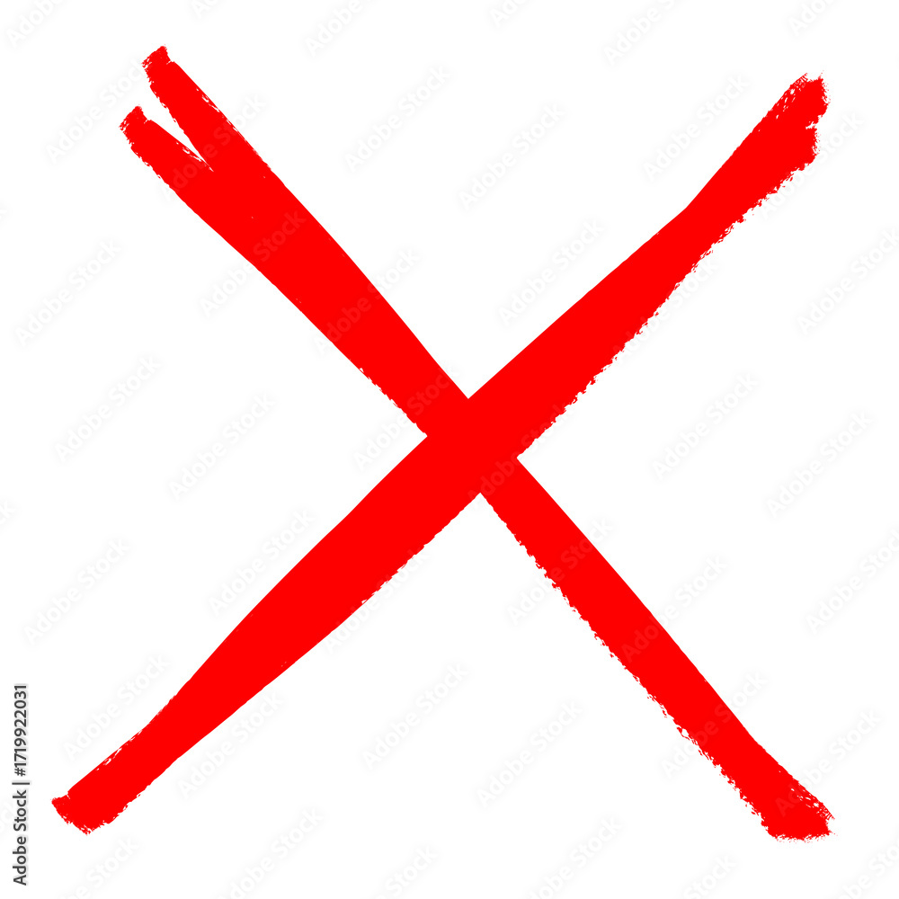 Poster red scribble doodle cross x shape cut out design element
