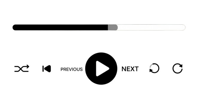 Playback controls shimmer against a dark canvas