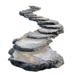 Isolated Winding Stone Path [Transparent Background PNG].
