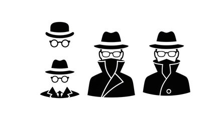 Shadowy figures in outline against black