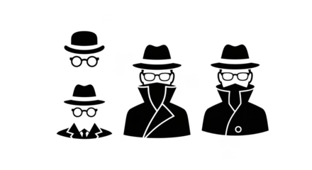 Shadowy figures in outline against black