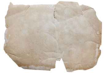 torn sheet of ancient paper isolated on white