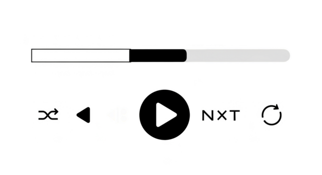 Simple music player controls glowing dark - Powered by Adobe