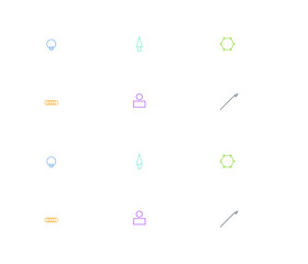 Innovation and ideas multipack illustration set, 12 flat vector designs including lightbulbs, rockets, gears, brainstorm clouds, laptops with ideas, and upward arrows for creativity and startup growth