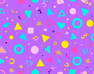 Abstract geometric pattern with vibrant colors on a purple background