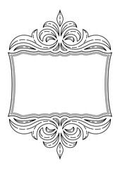Floral frame in baroque style. Decorative curling plant.